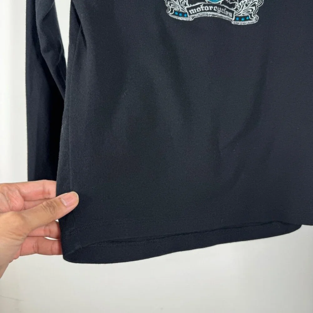 Vintage Y2K 2005 Harley Davidson Black Long Sleeve Graphic Tee Size S - Picture 6 of 15